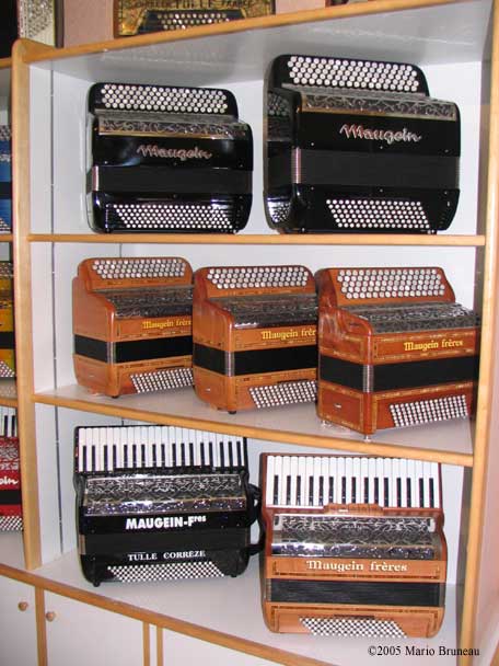 MaugeinDisplay Maugein French musette accordion maker's showroom in Tulle, France