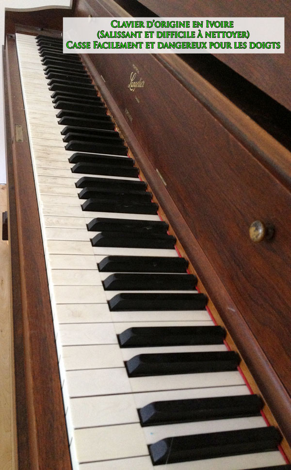 Le clavier en ivoire du Piano Langelier