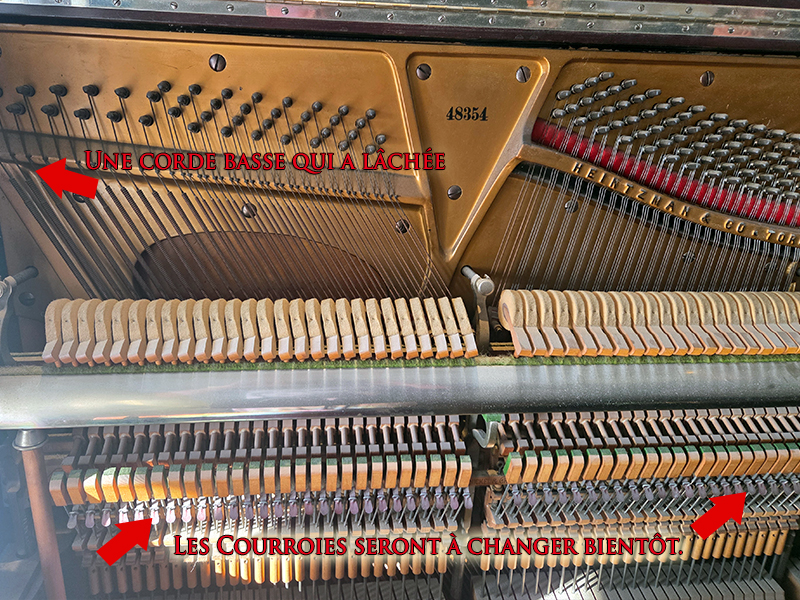 L'action du piano droit Heintzman